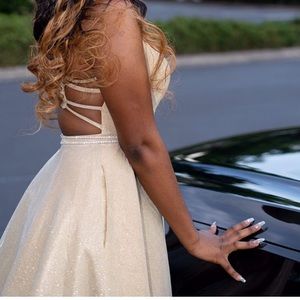Golden ball gown dress
